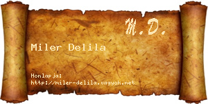 Miler Delila névjegykártya